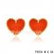 Imitation Van Cleef & Arpels Sweet Alhambra Heart Earrings Yellow Gold,Carnelian